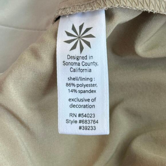 Athleta Pleated Tan Skirt with Shorts Women's 2P Zipper and Button Closure - Picture 5 of 11